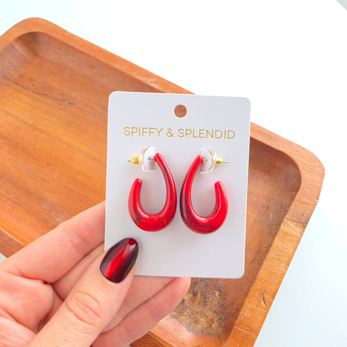 Crimson Red Julie Hoops