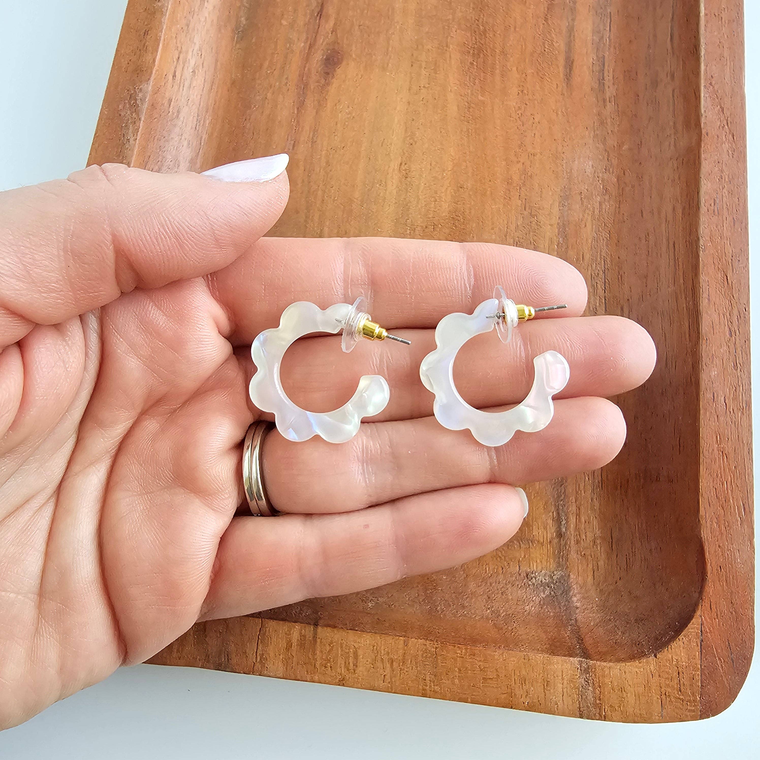 Opalite Flora Mini Hoops