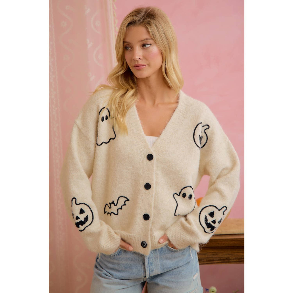 Ivory Halloween Cardigan