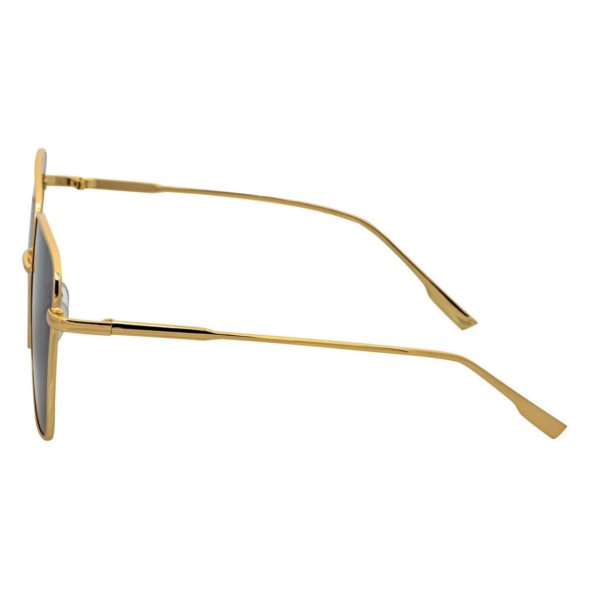 Smoke Oversize Metal Square Gold Sunglasses