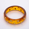 Brown Dotted Acrylic Bangle Bracelet