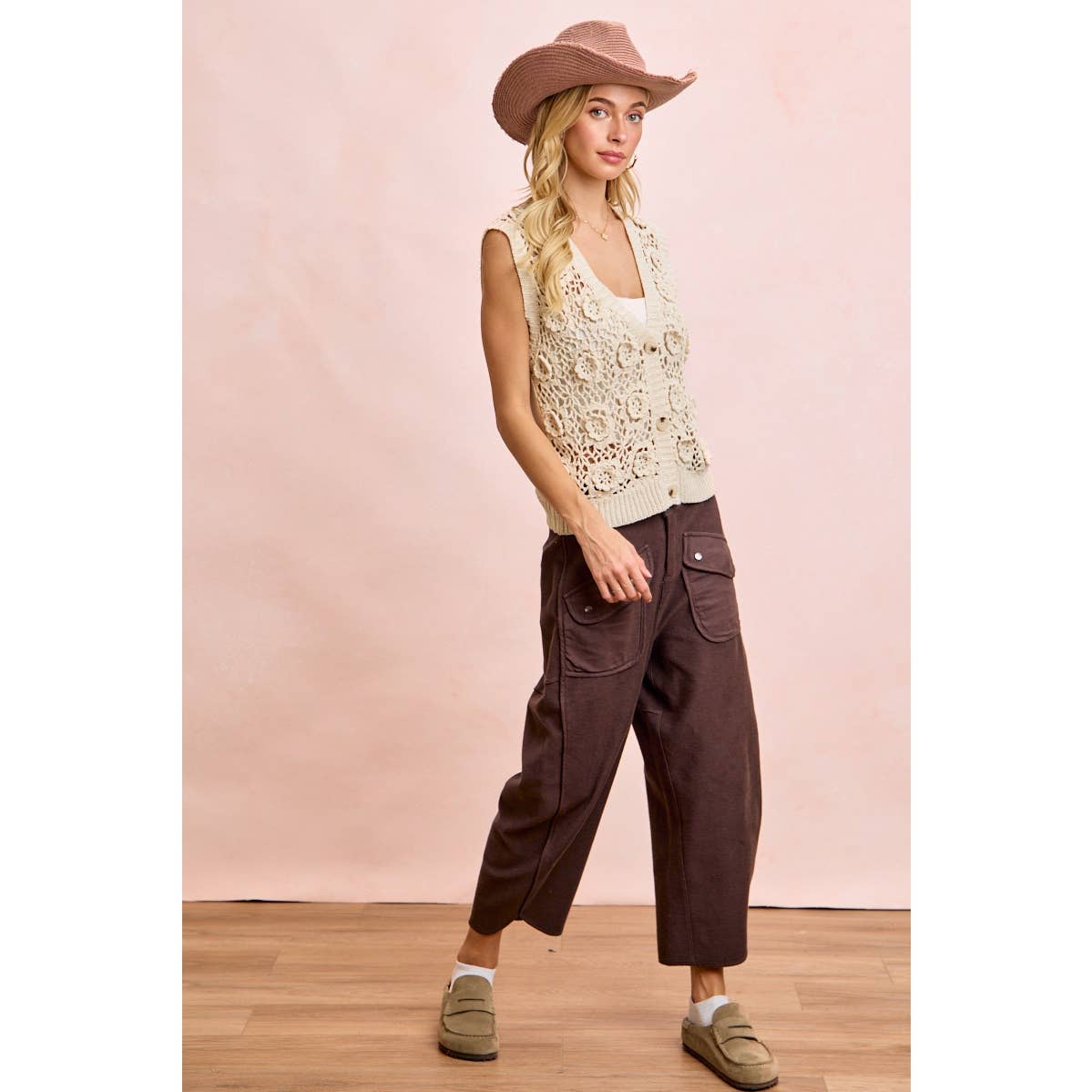 Vintage Mocha Washed Terry Pant