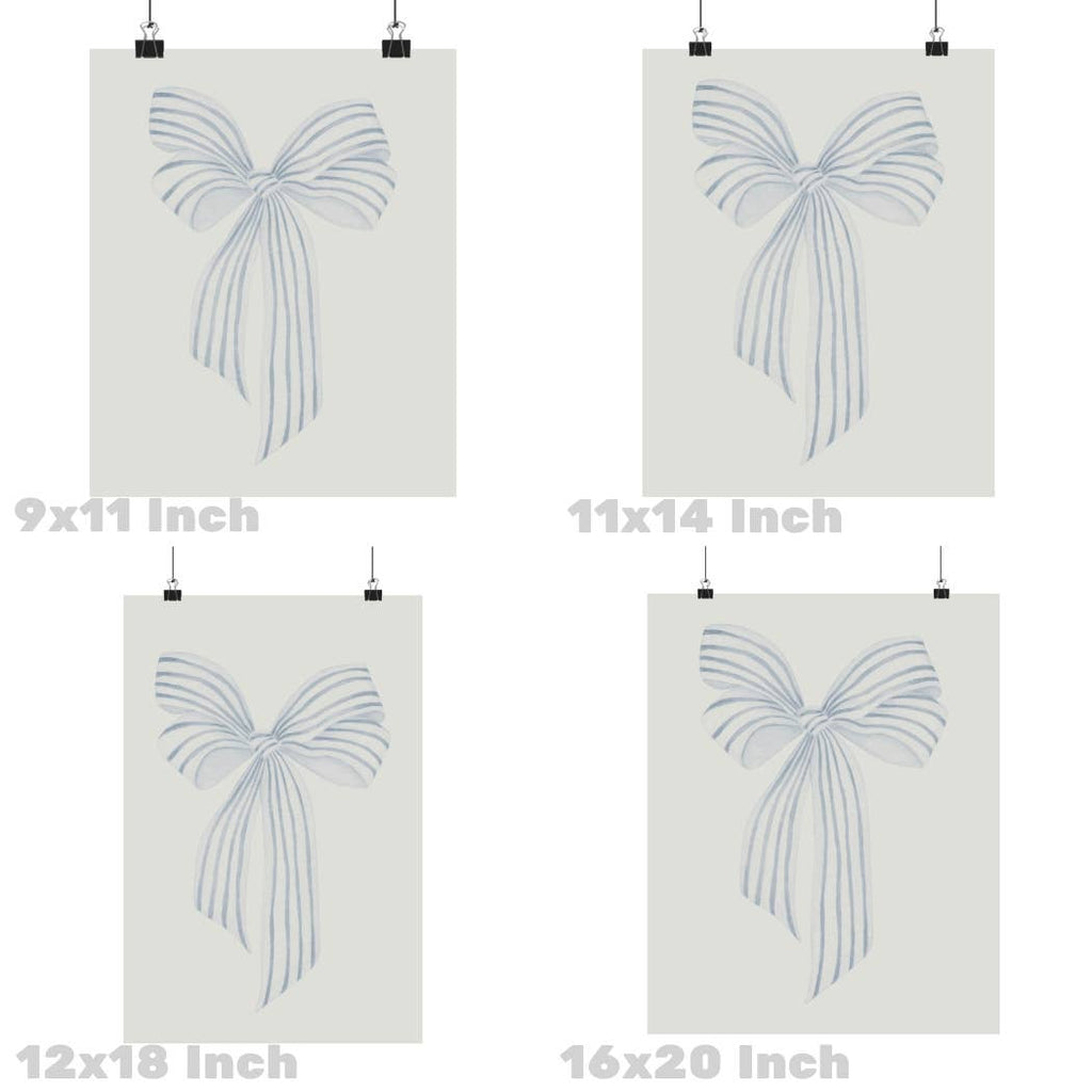 Blue Coastal Grandmother Vintage Hair Bow Poster