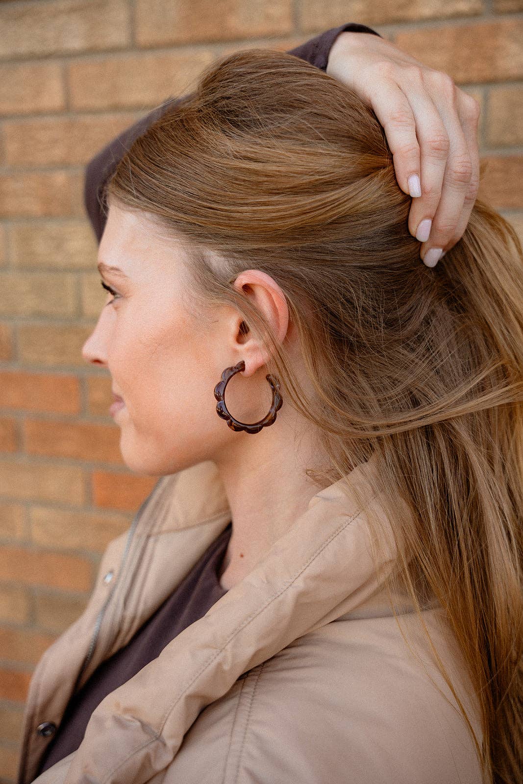 Cocoa Brown Scarlett Hoops