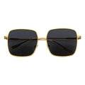 Smoke Oversize Metal Square Gold Sunglasses