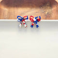 Red, White & Blue Bow Studs