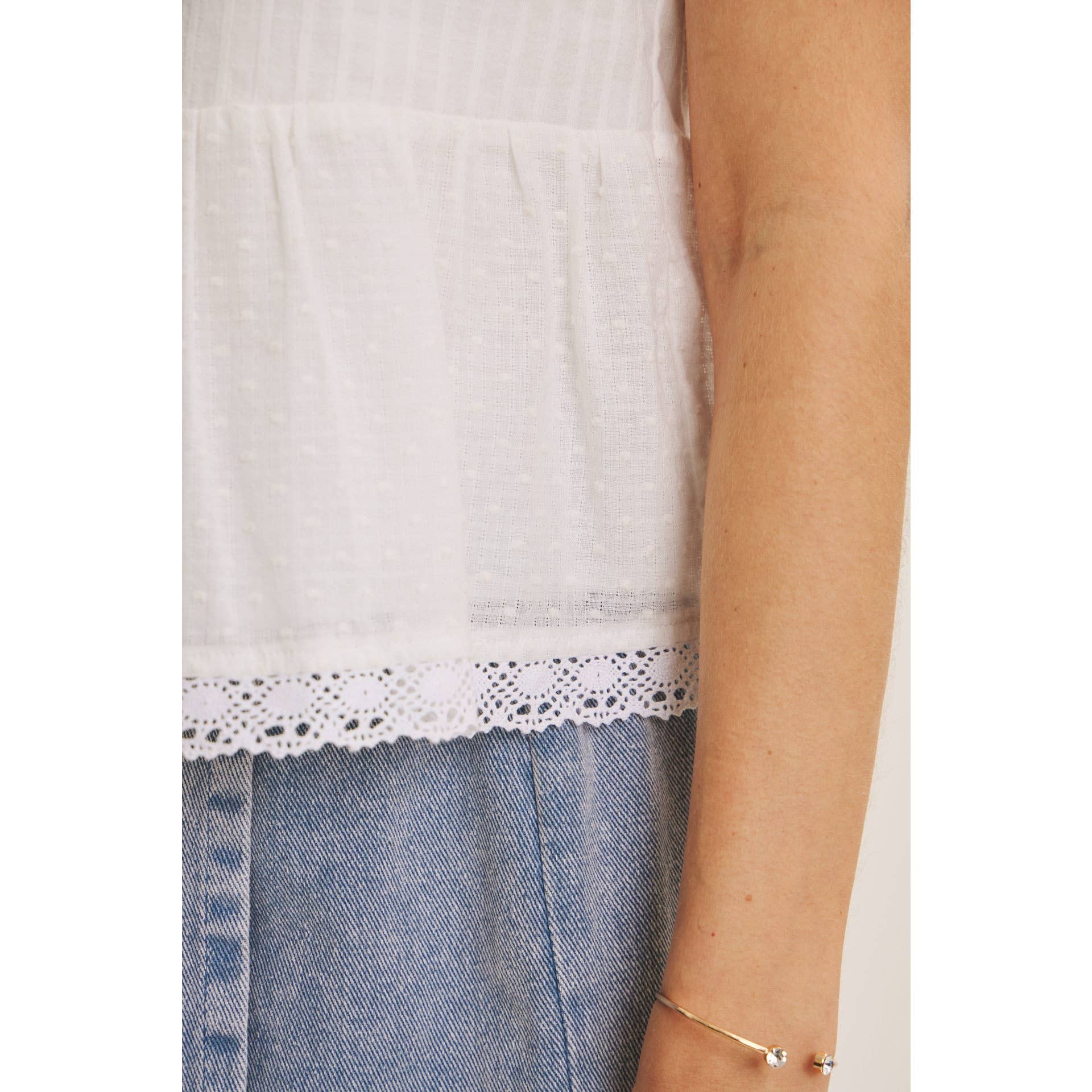 Off White Textured Cotton Blouse
