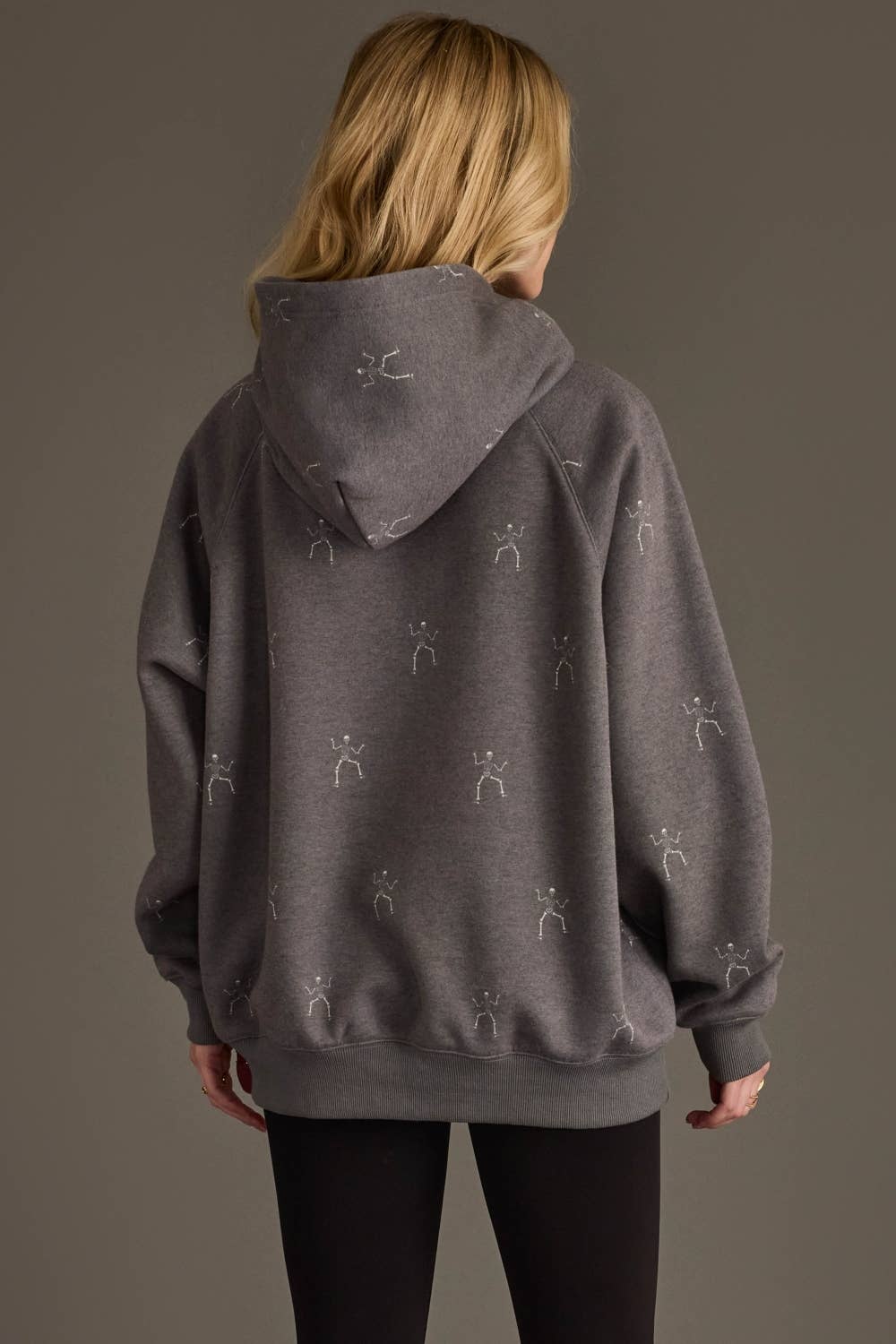 Charcoal Dancing Skeletons Hooded Sweatshirt