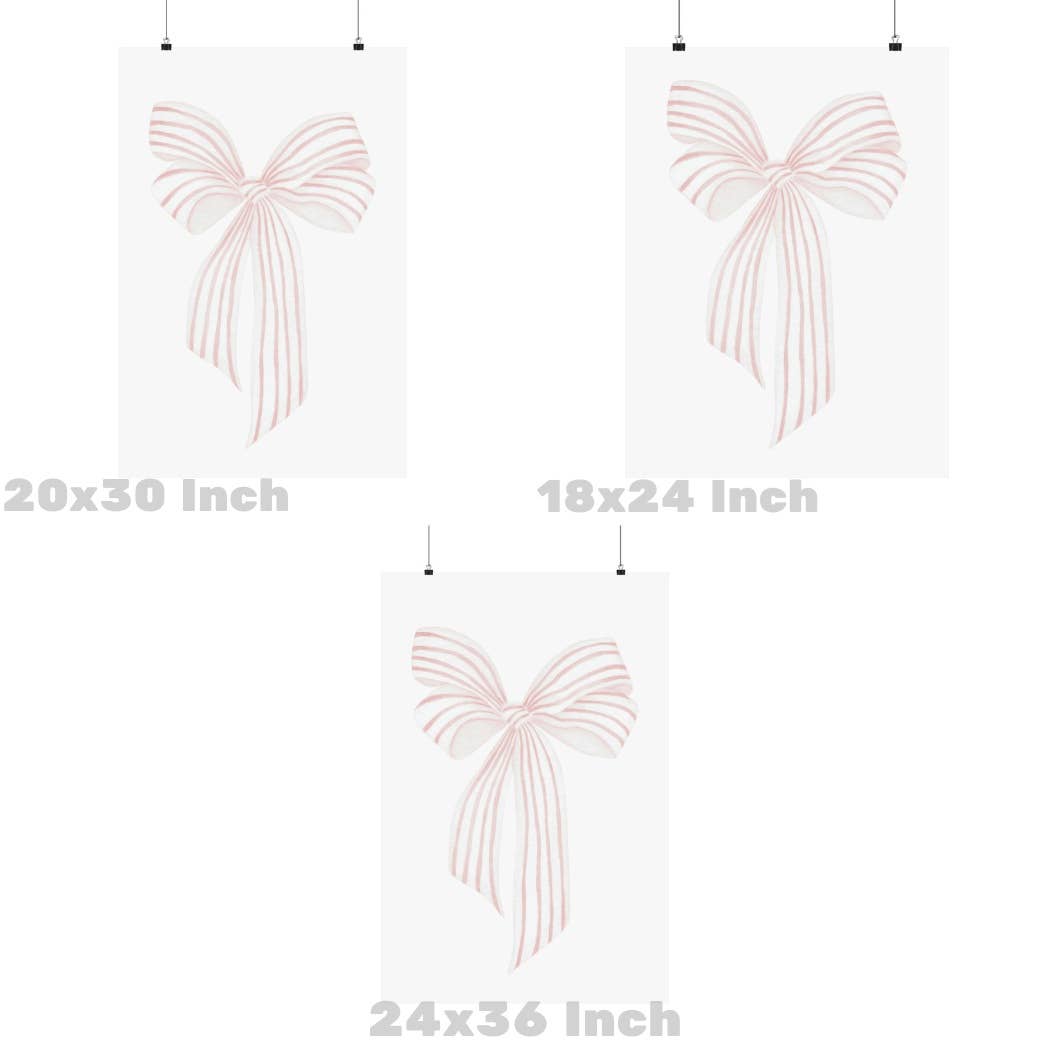 Pink Coastal Grandmother Vintage Hair Bow Poster, Retro Wall Art