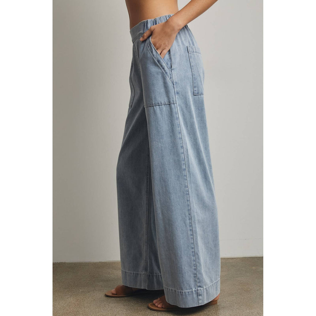 Denim Wide Leg Denim Pants