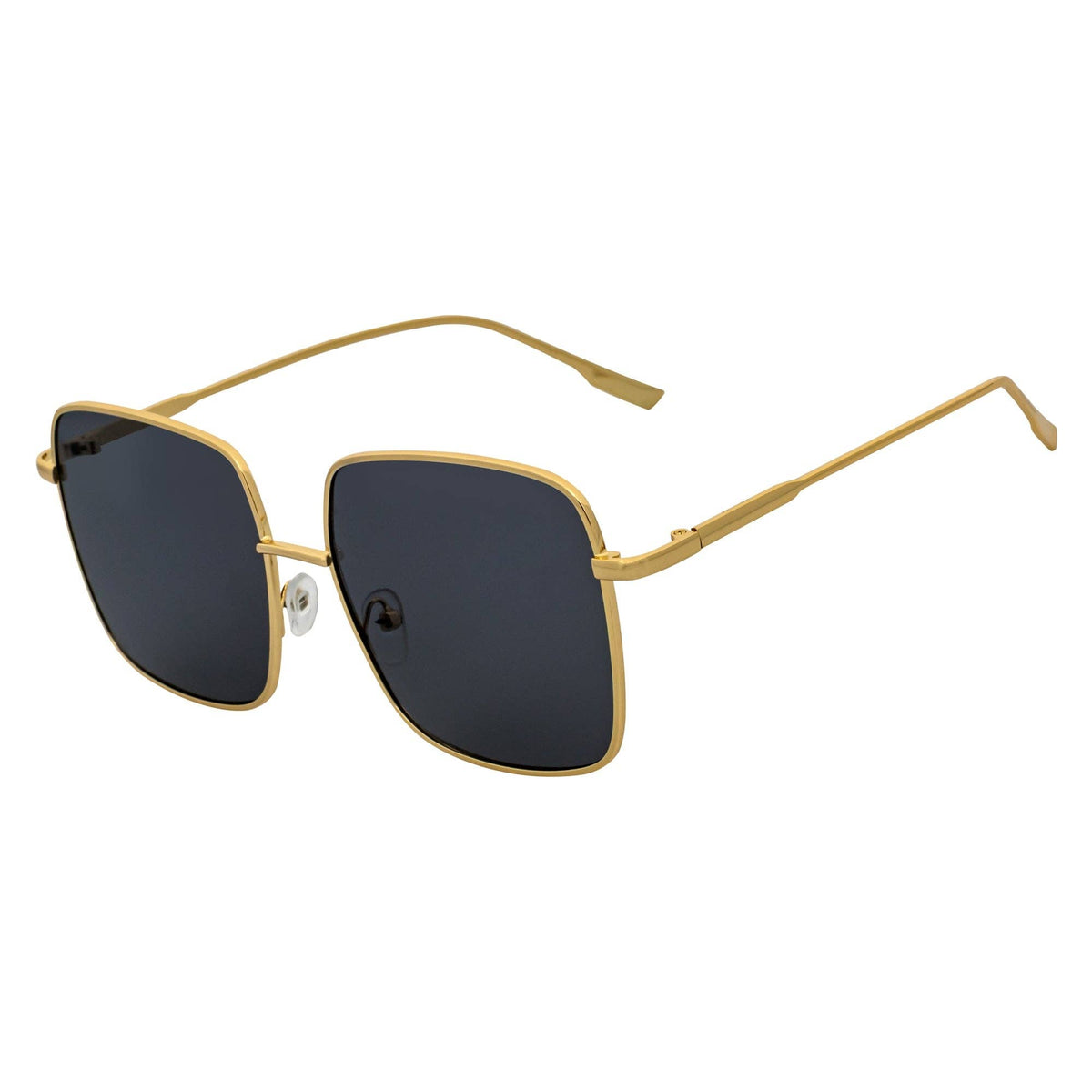 Smoke Oversize Metal Square Gold Sunglasses