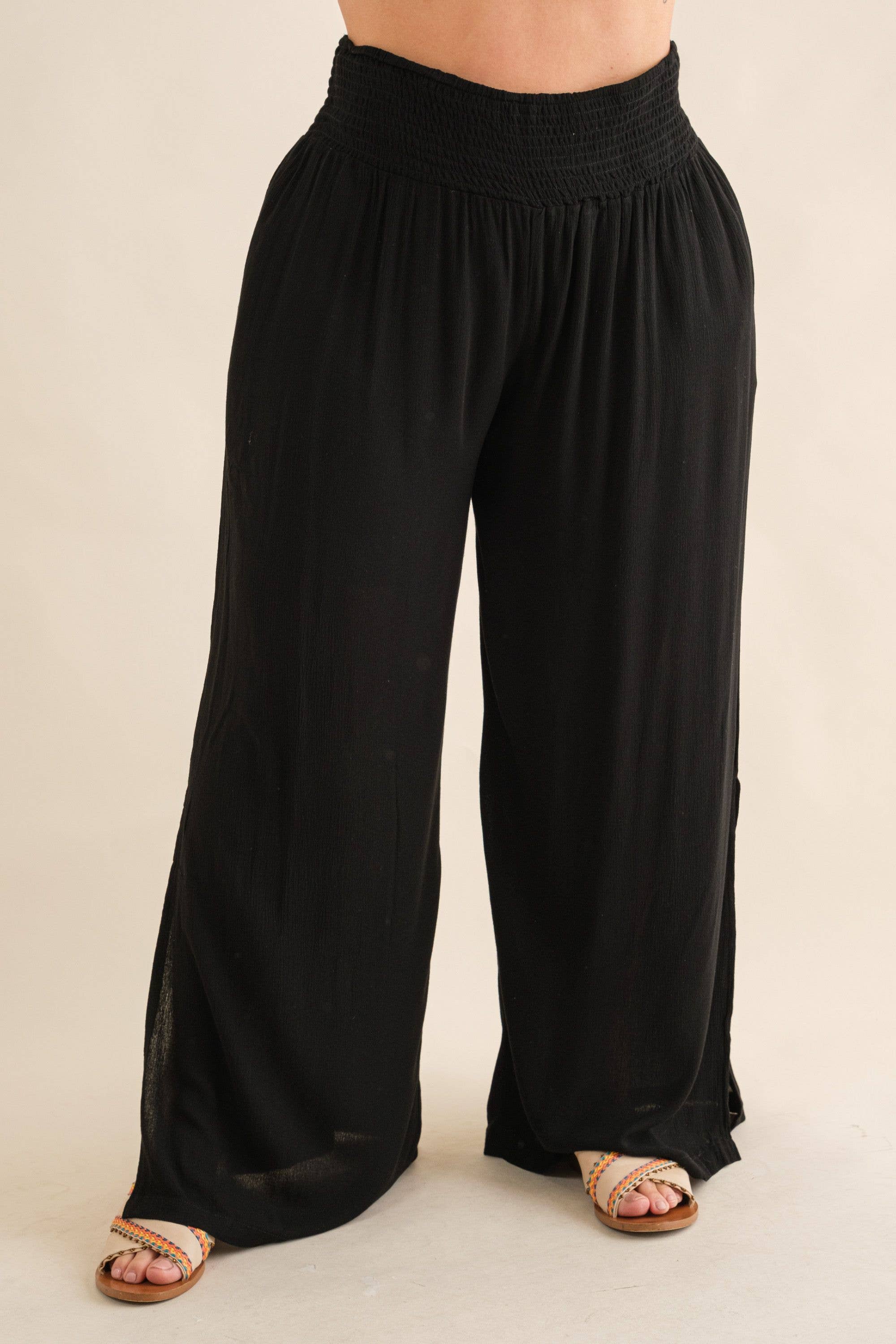 Plus Gauze Palazzo Pants