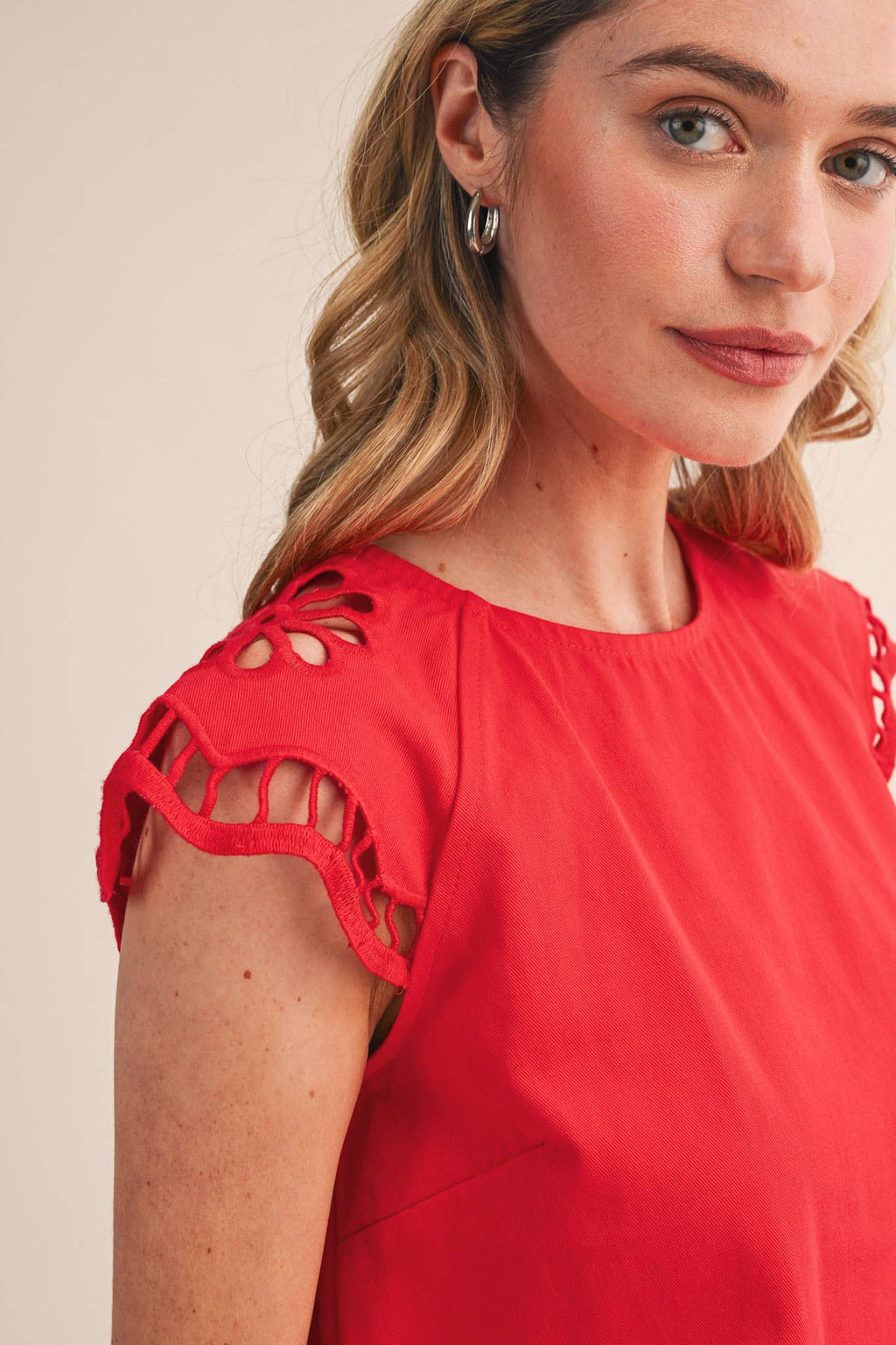 Tomato Red Cut Out Top