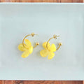 Lemon Yellow Primrose Hoops