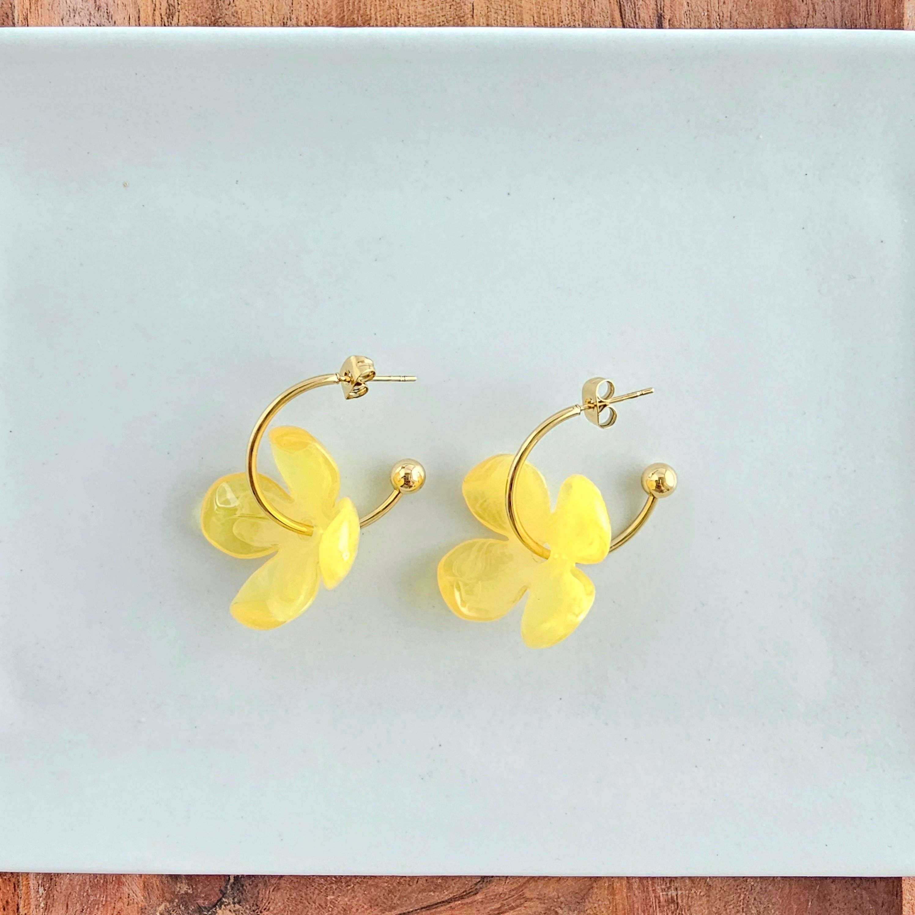 Lemon Yellow Primrose Hoops