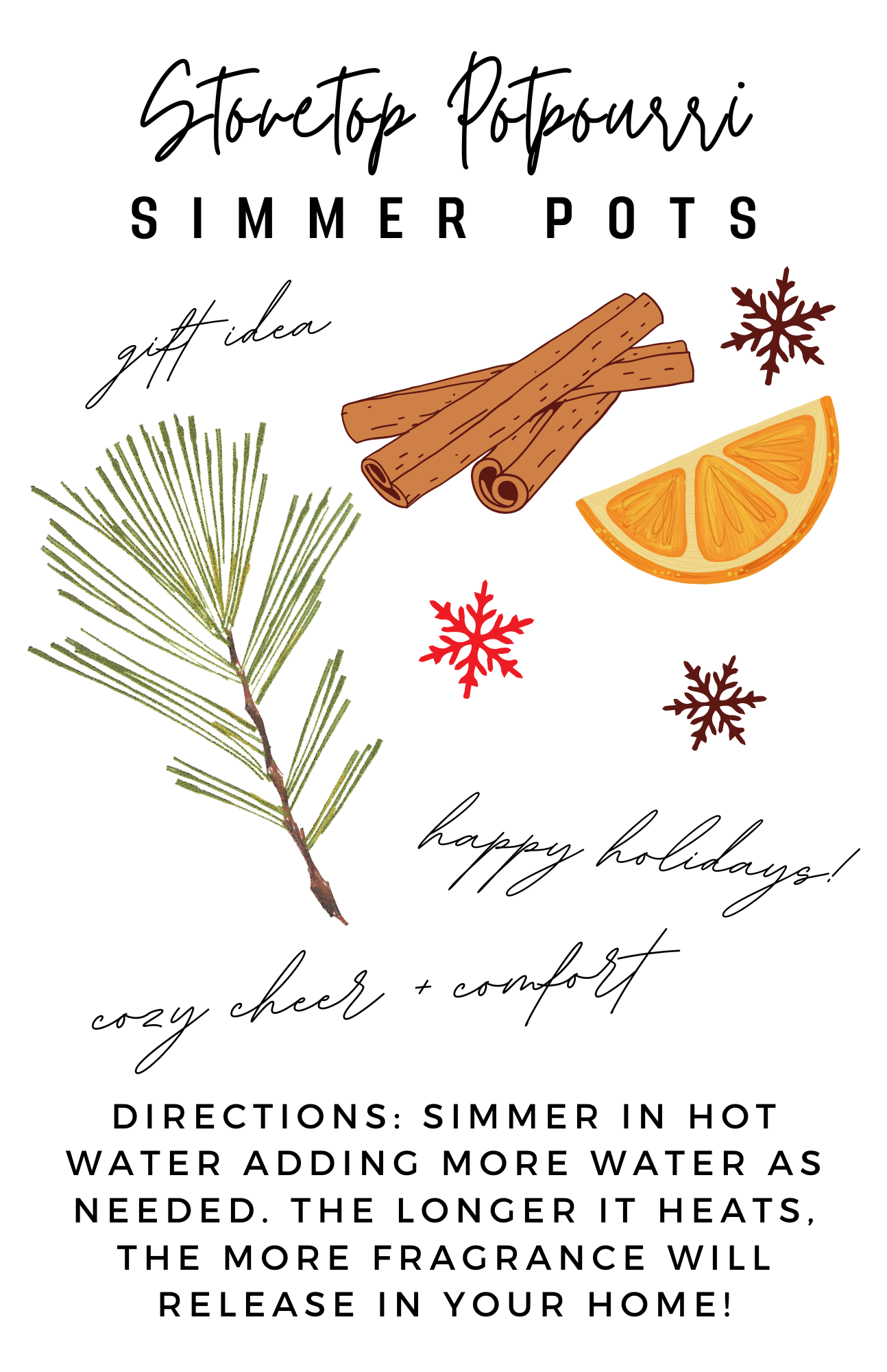 Holiday Spice Simmer Stovetop Potpourri Blend