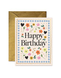 Mosaic Birthday Floral Greeting Card
