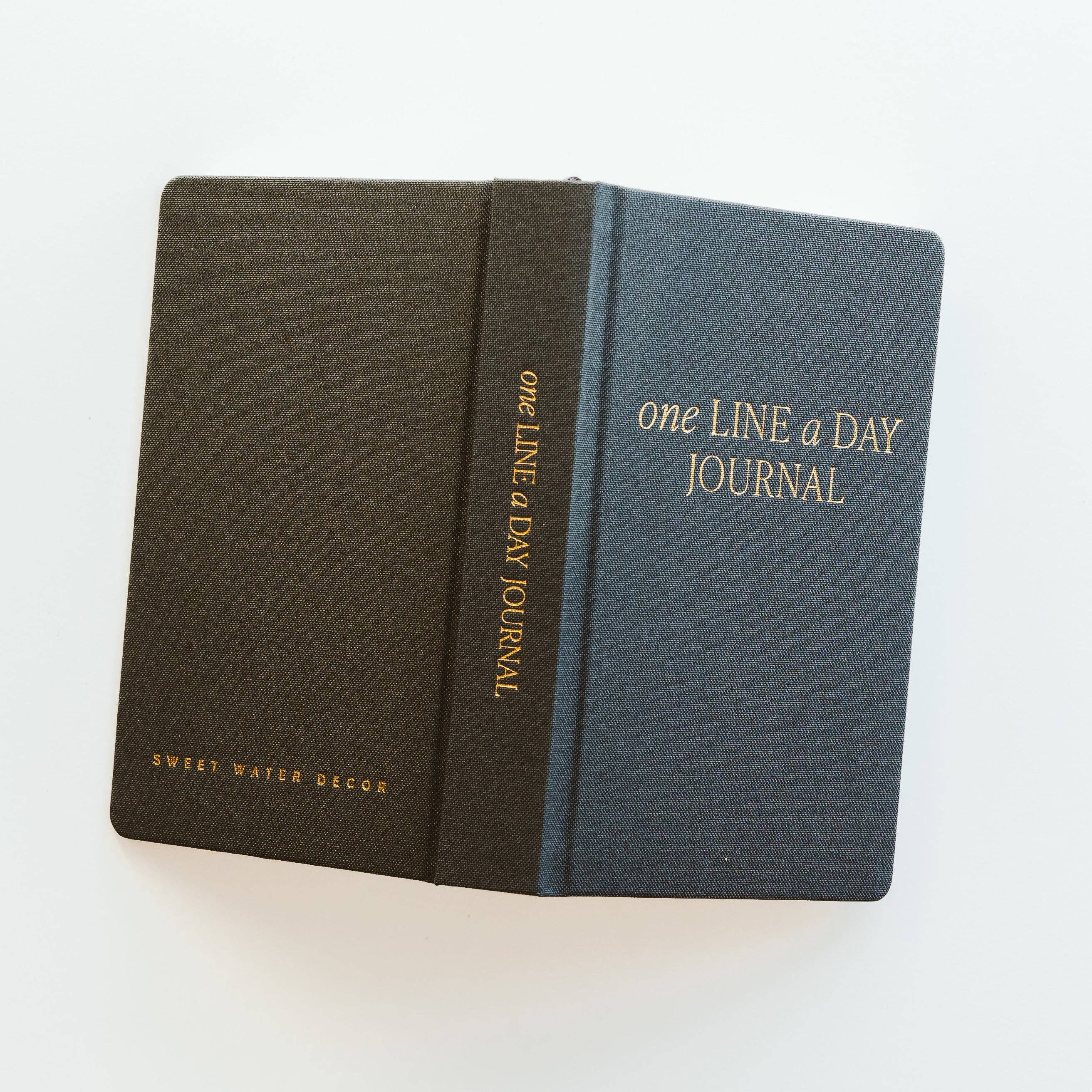 Black One Line A Day Fabric Journal
