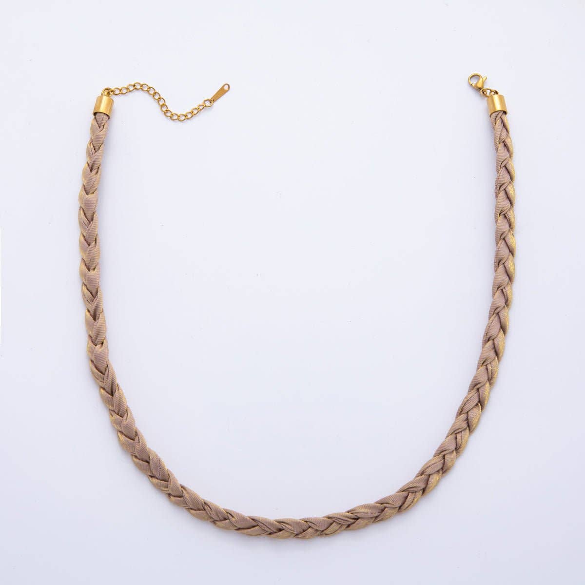 Dark Brown Handmade Fabric Braided Bandana Necklace