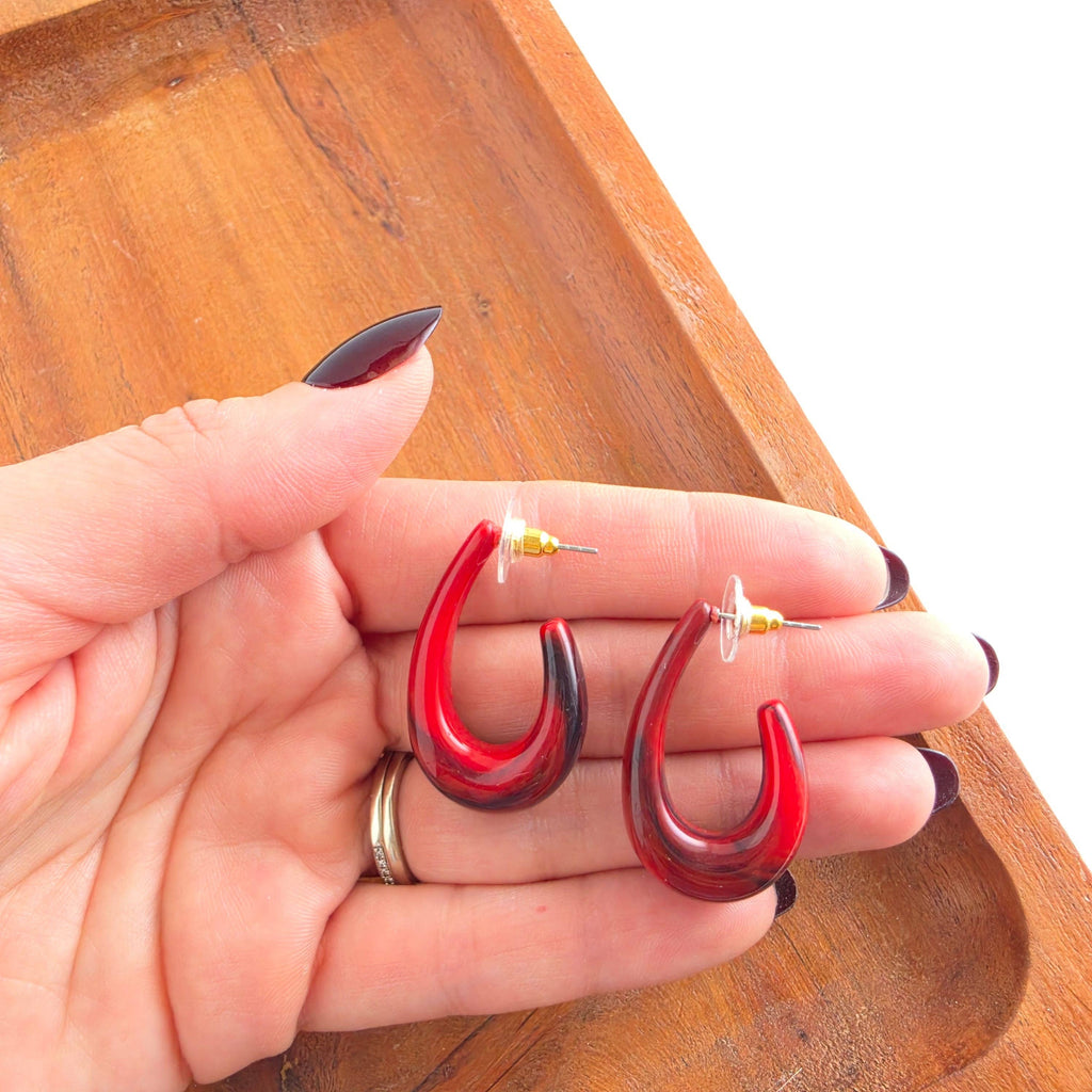 Crimson Red Julie Hoops