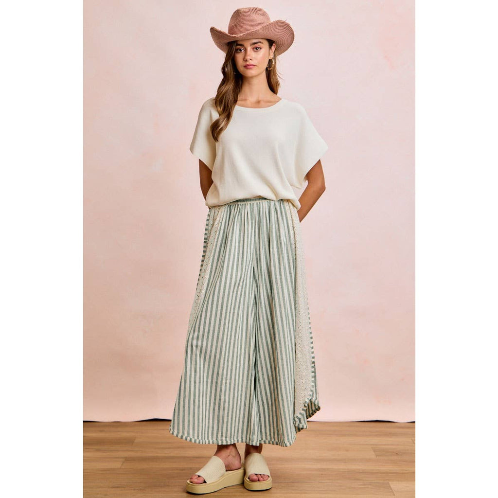 Black Floral Eyelet Pant