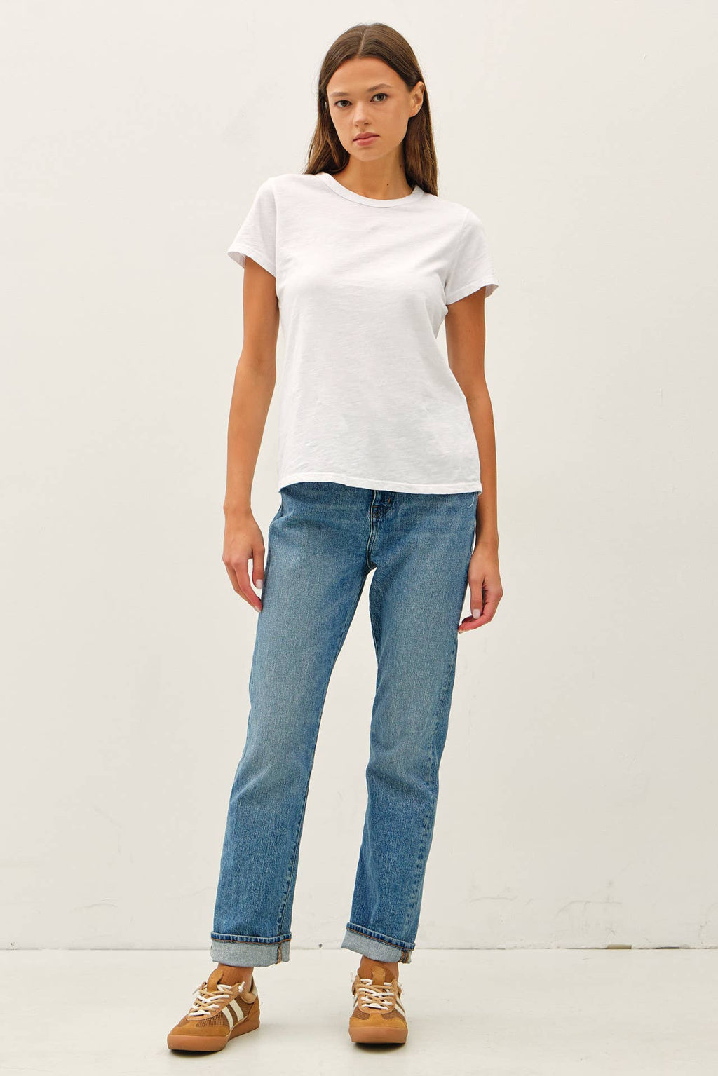 White Cotton Slub Tee