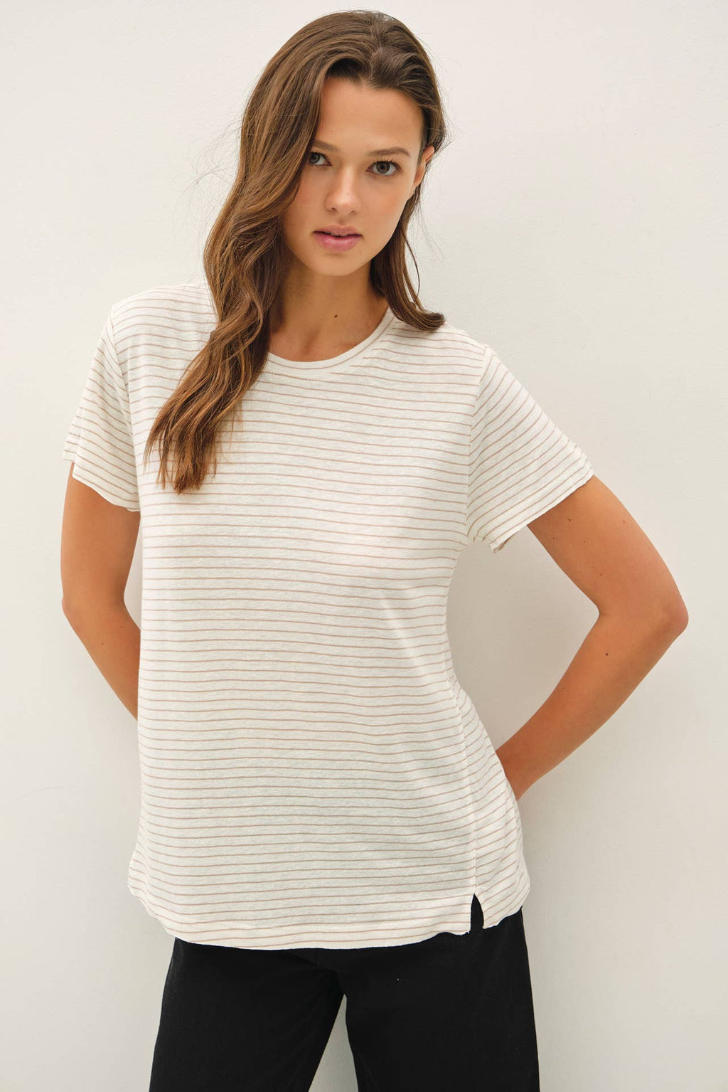 Mocha Blended Striped Tee