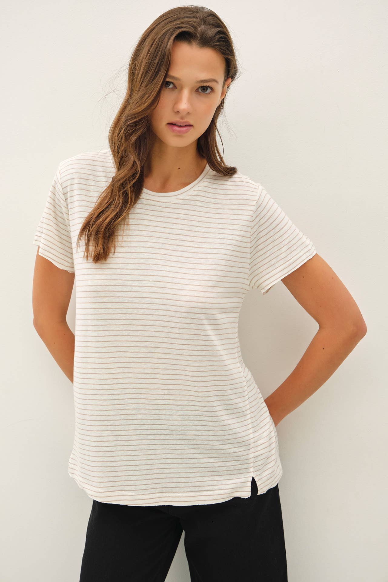 Mocha Blended Striped Tee