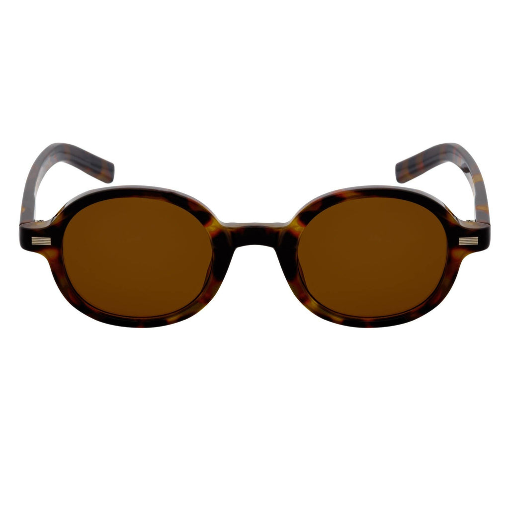 Tortoise Brown Small Round Sunglasses