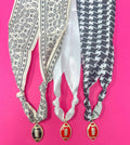 Black Paisley & Black Football Game Day Scarf Necklace