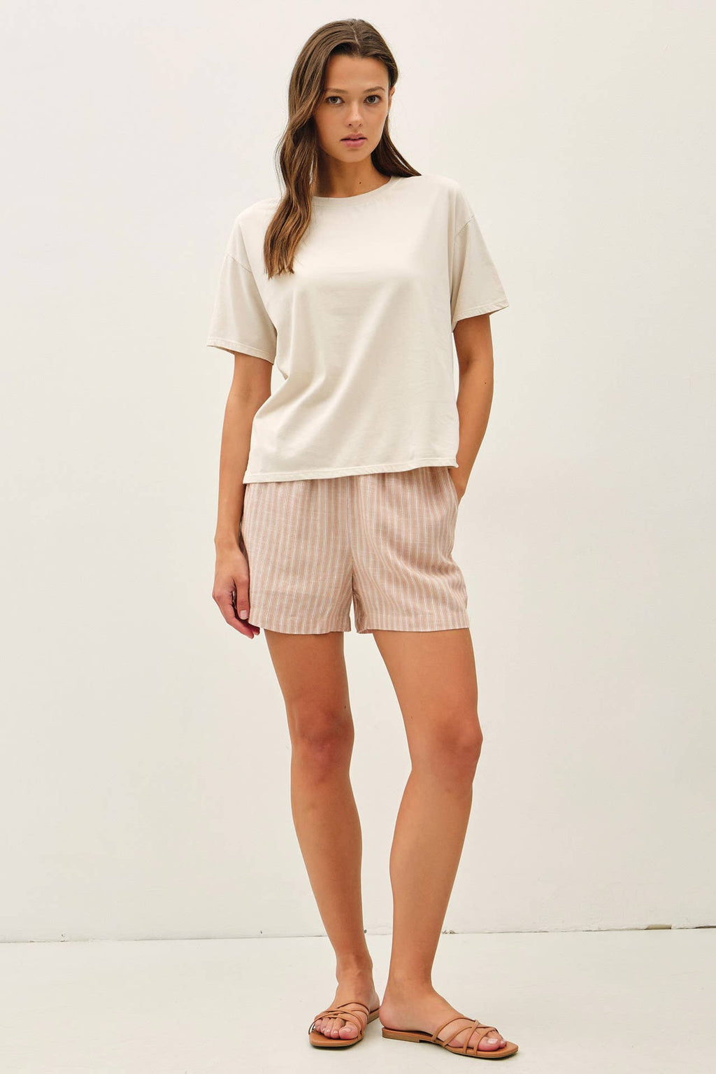 Off White Boxy Crop Tee