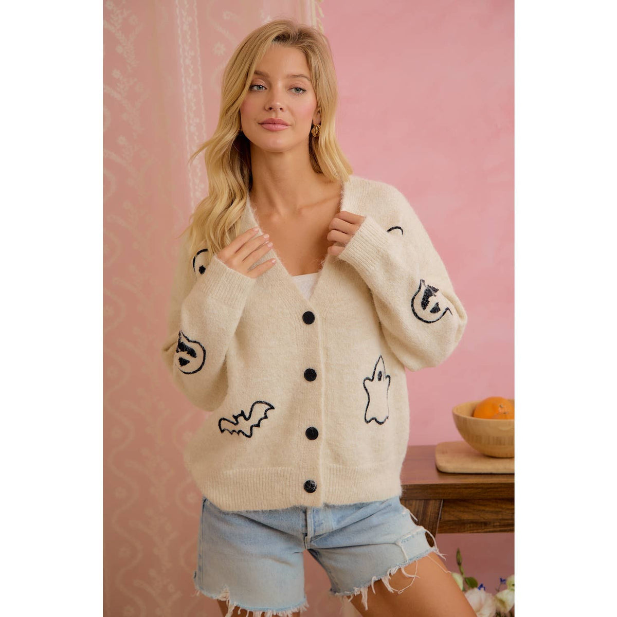 Ivory Halloween Cardigan