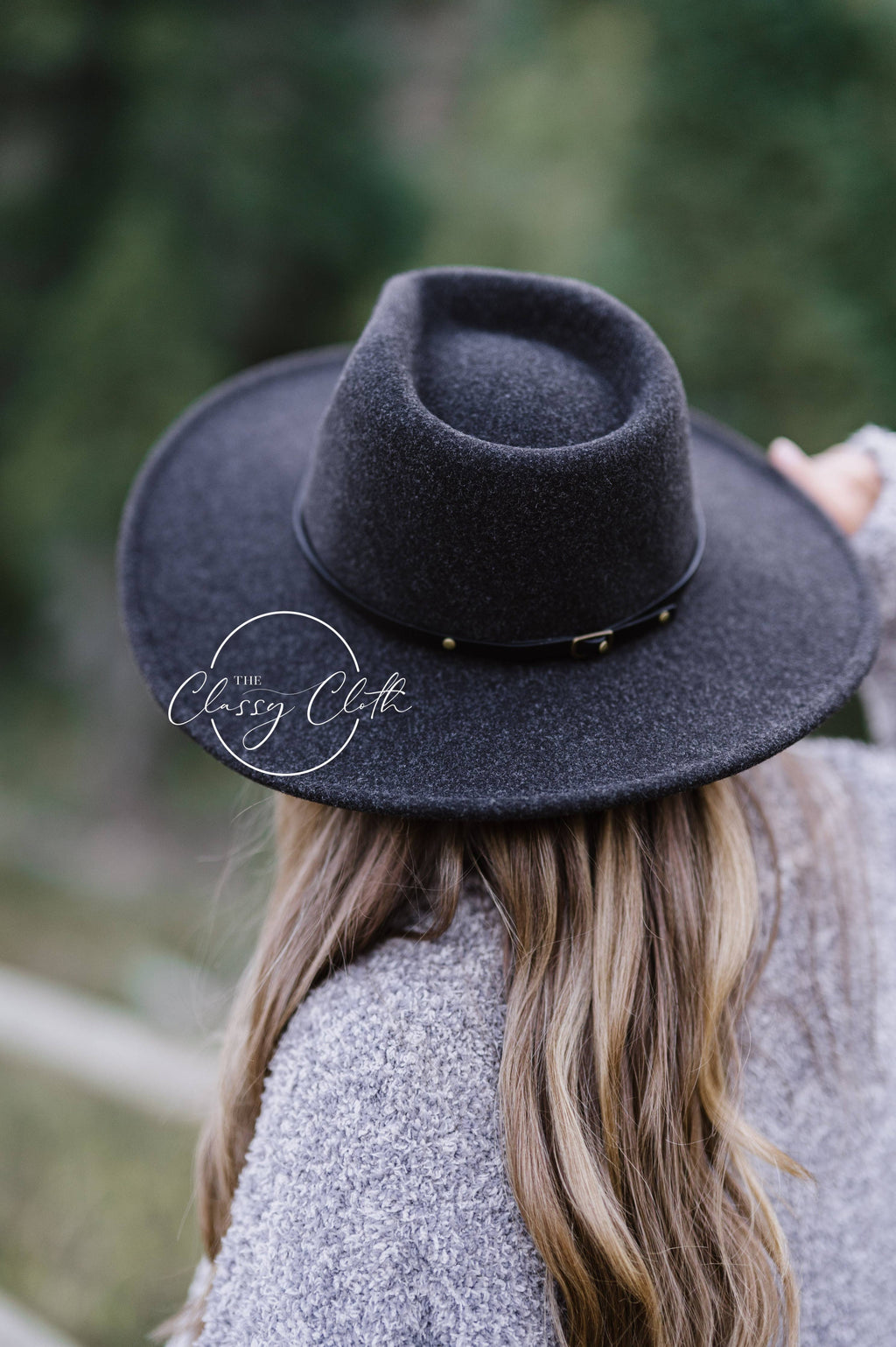 Black Wool Blend Wide Brim Western Hat