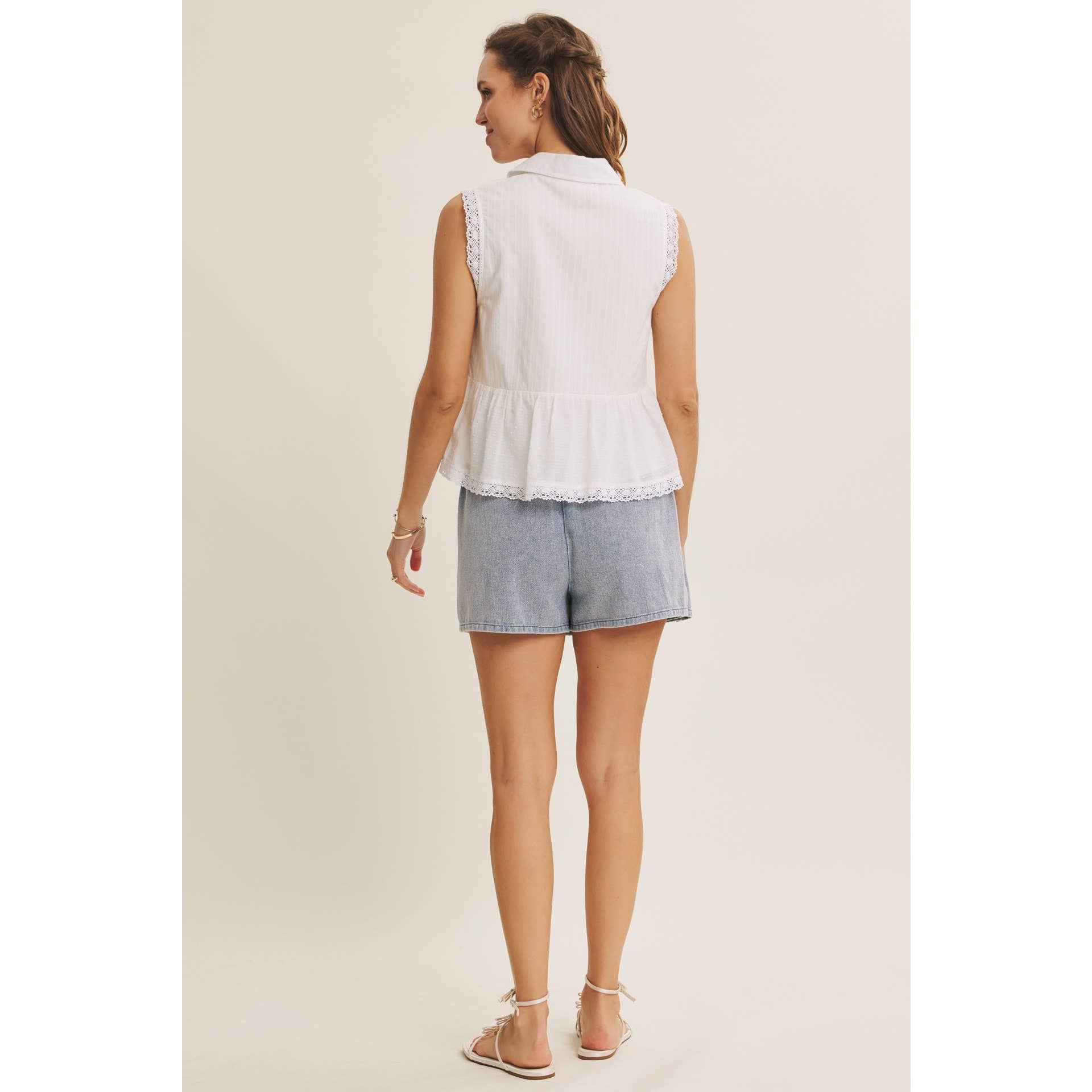 Off White Textured Cotton Blouse