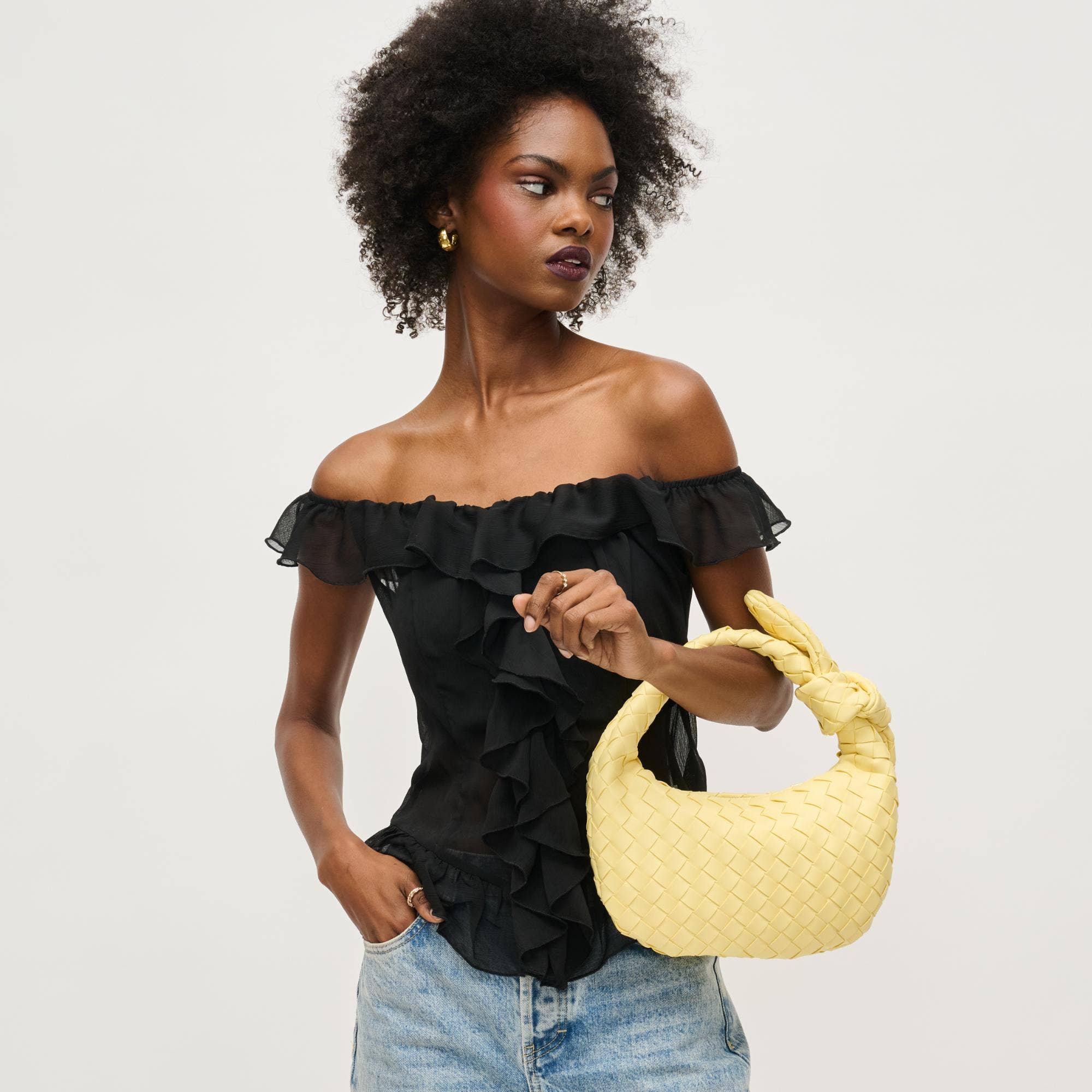 Butter Lizbeth Woven Knot Clutch