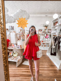 Cherry Smocked Babydoll Tank Top