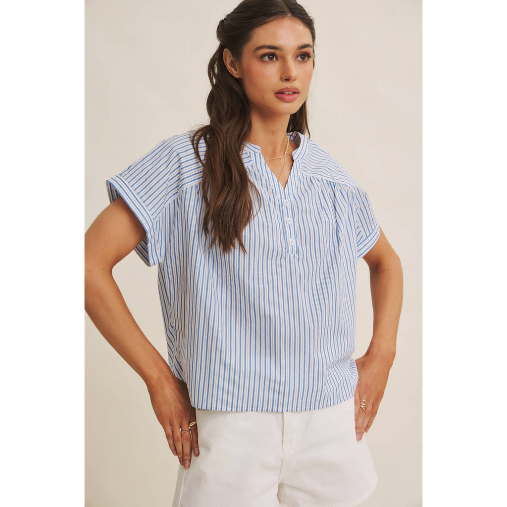 Cool Blue Harbor Morning Blouse