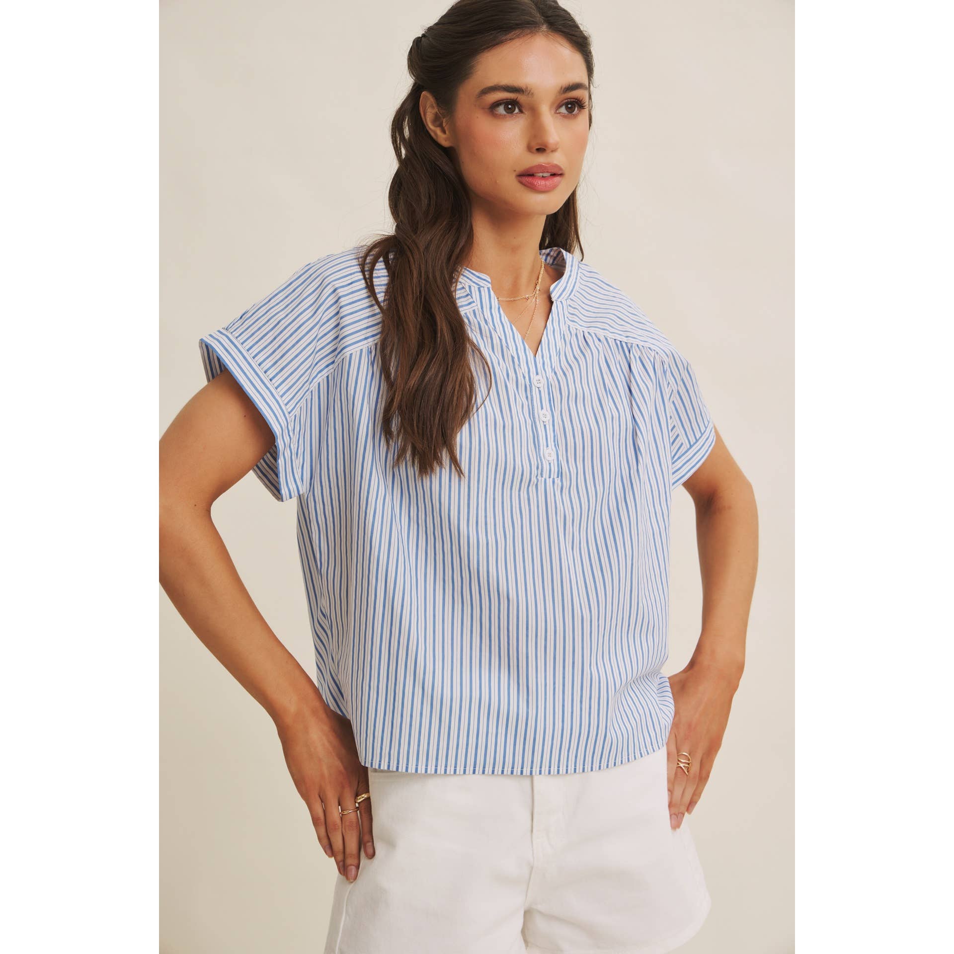 Cool Blue Harbor Morning Blouse