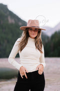 Camel Wool Blend Wide Brim Western Hat