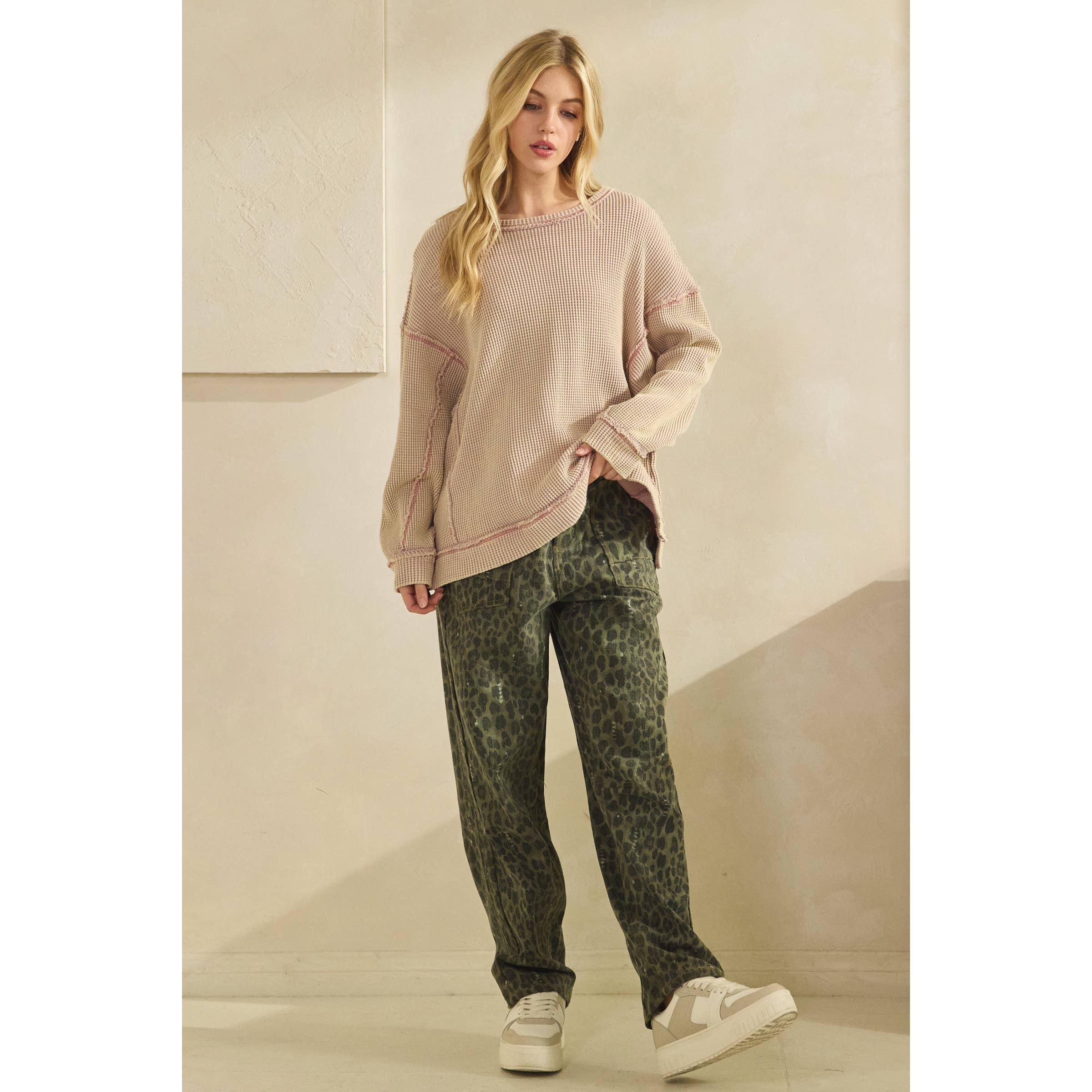 Mauve Thermal Texture Pullover