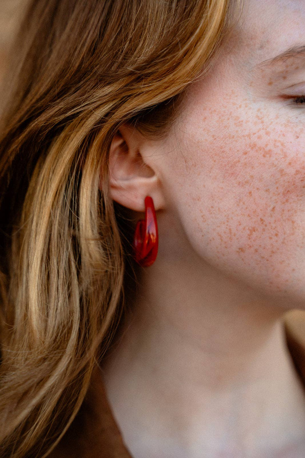 Crimson Red Julie Hoops