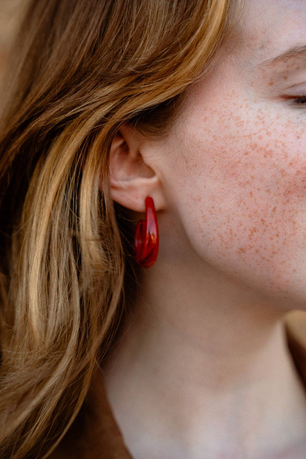 Crimson Red Julie Hoops