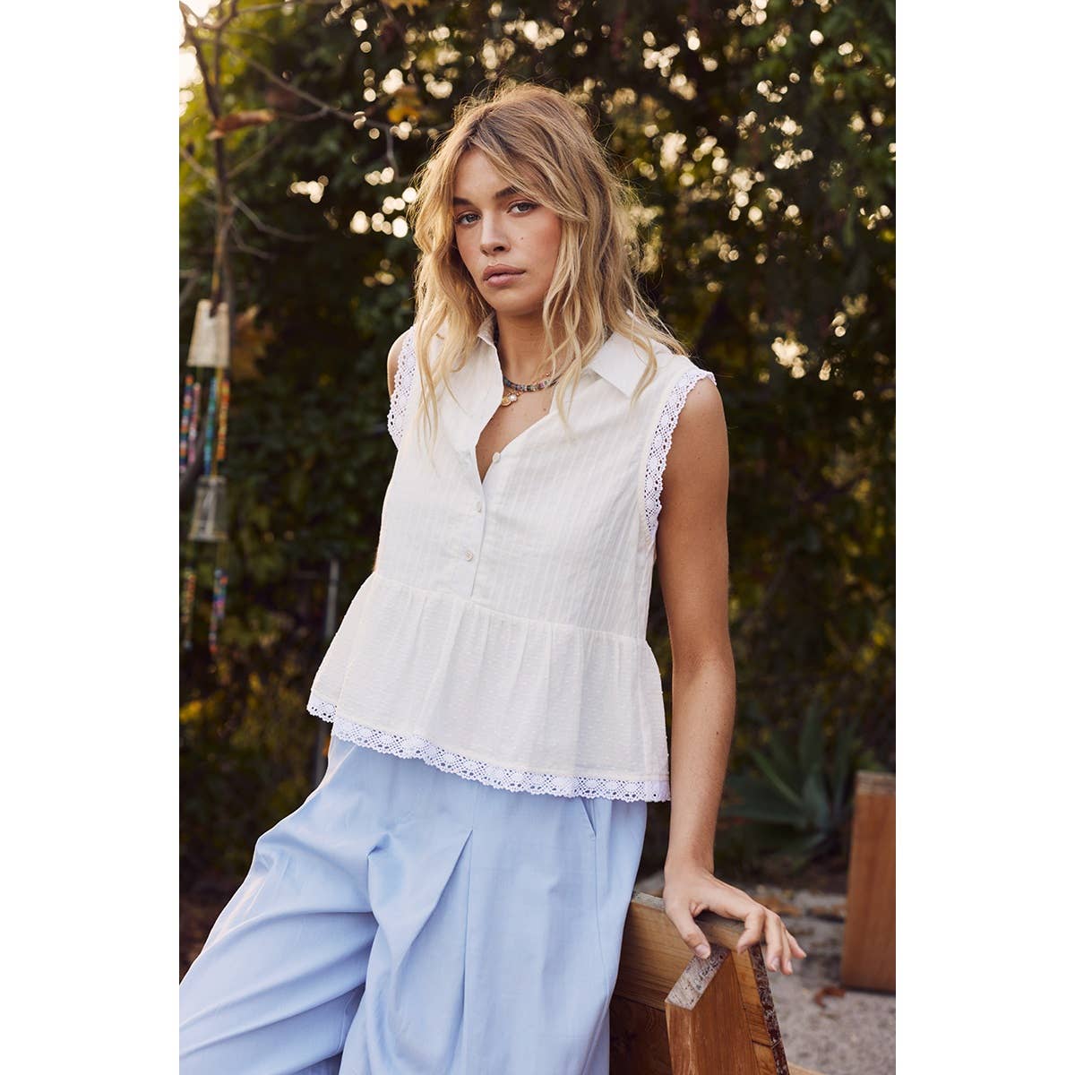 Off White Textured Cotton Blouse