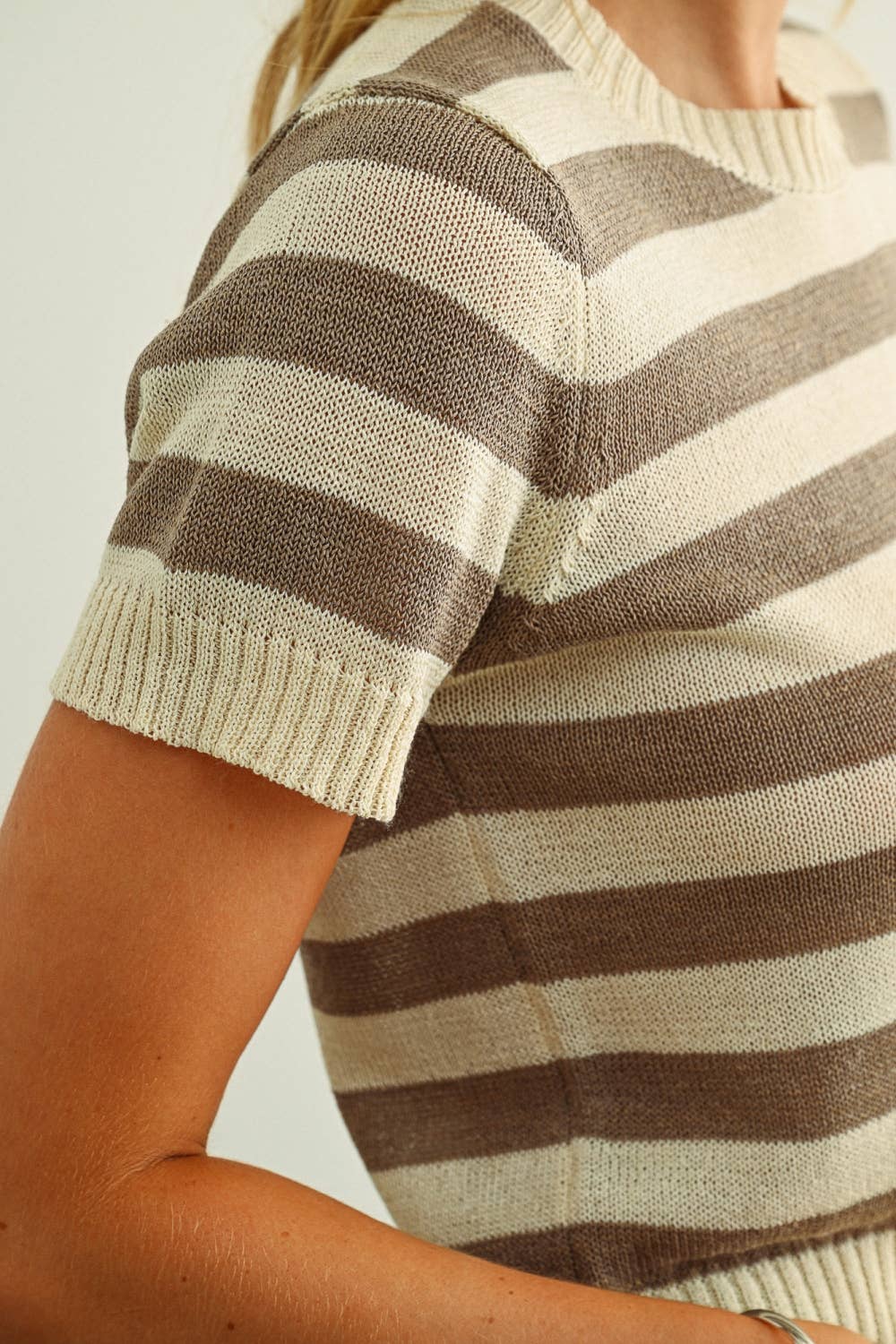 Mocha Stripe Knitted Top