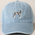 Denim Dalmatian Dog Embroidered Baseball Cap