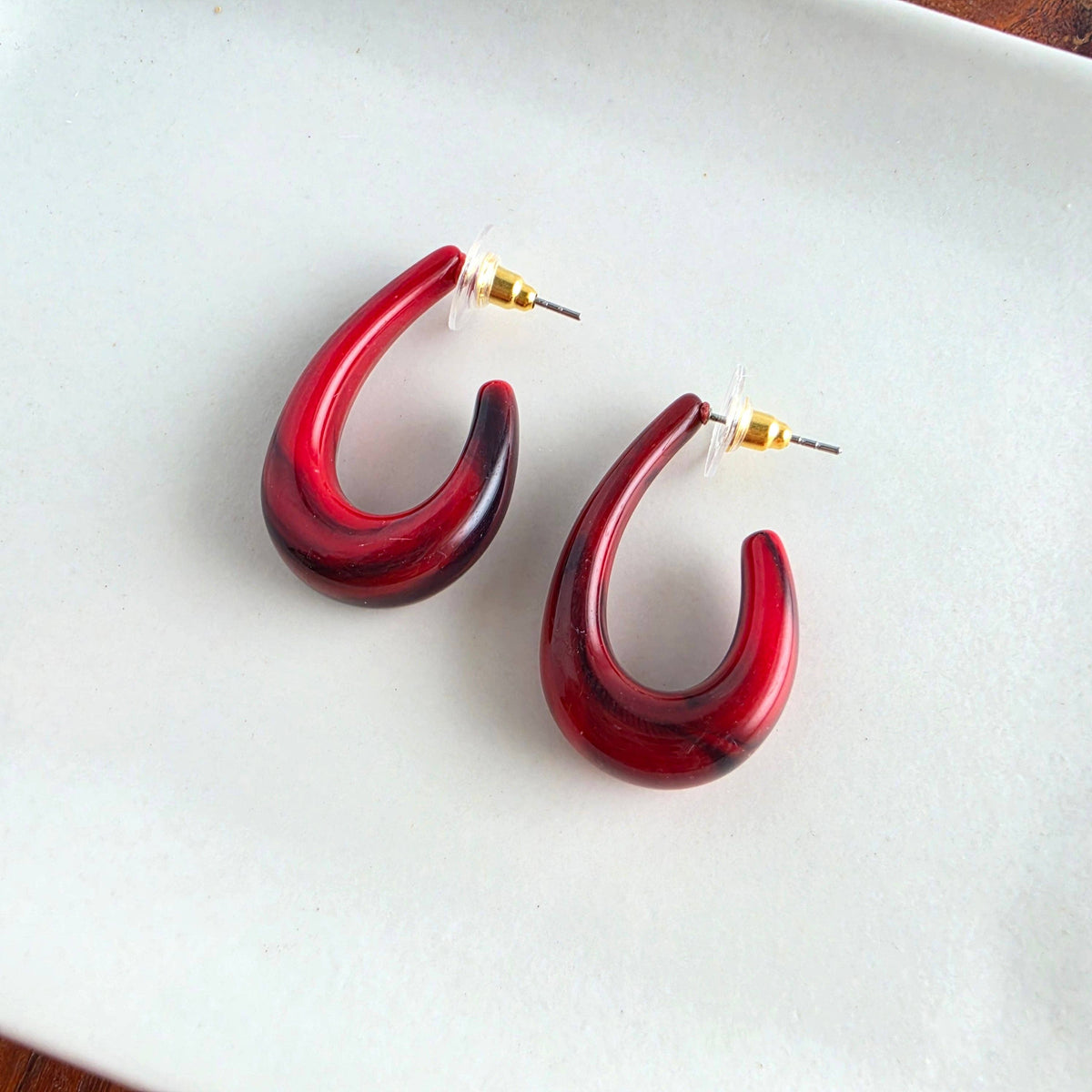 Crimson Red Julie Hoops