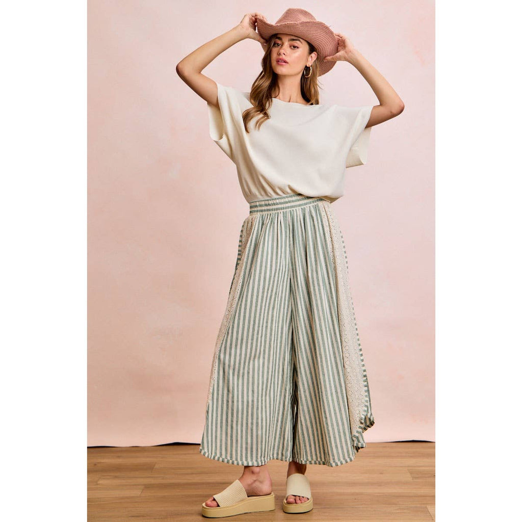 Black Floral Eyelet Pant