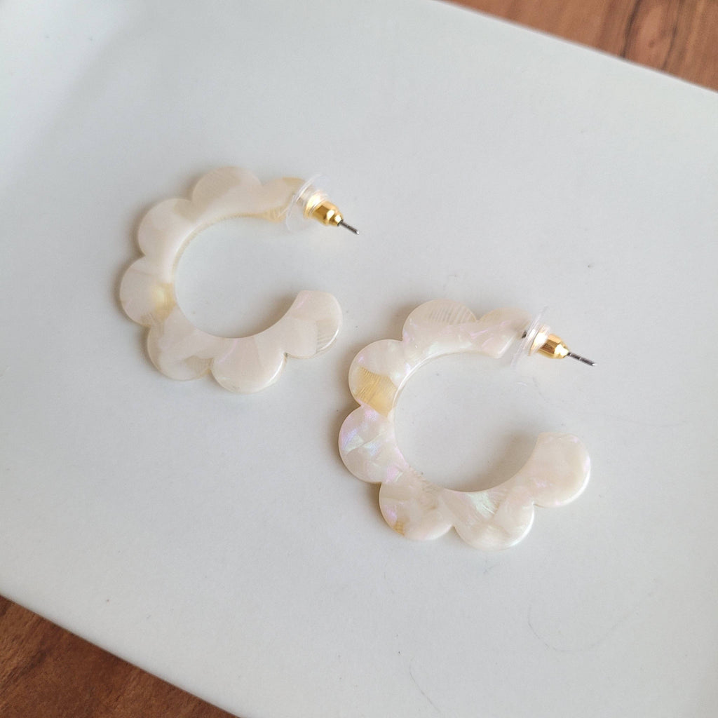 Cream Flora Hoops