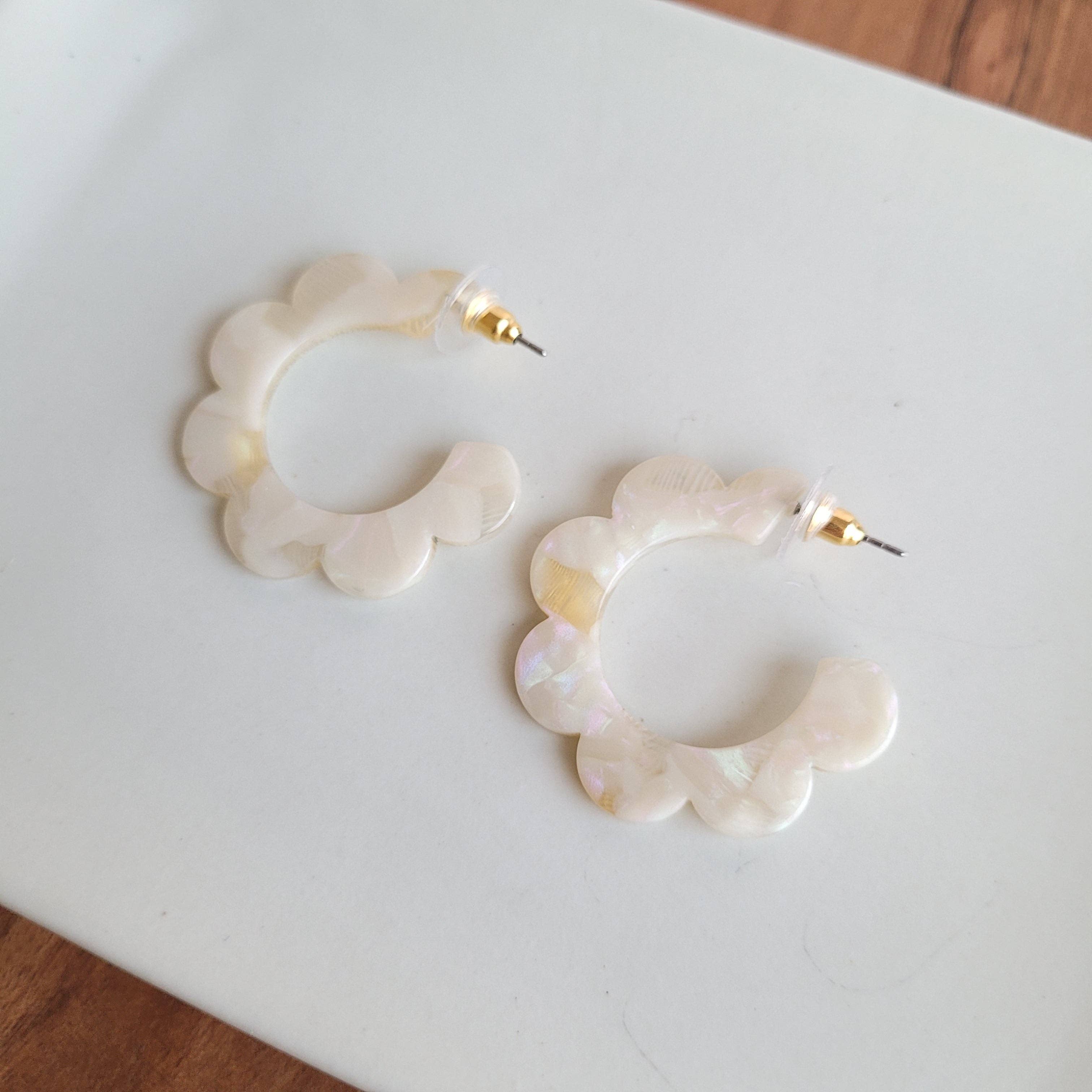 Cream Flora Hoops