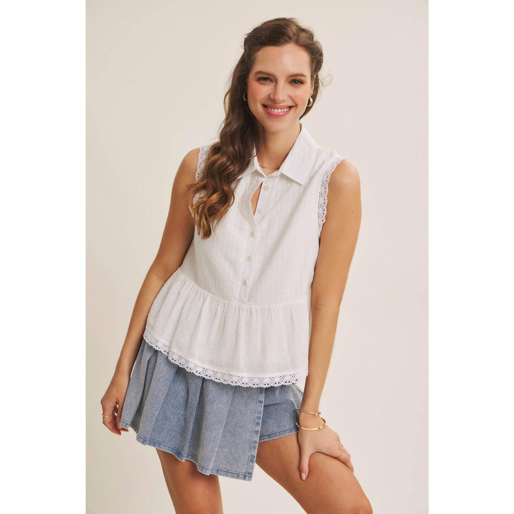 Off White Textured Cotton Blouse